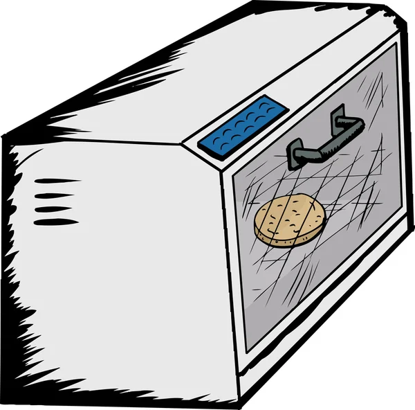 Toaster Oven met brood binnen — Stockvector