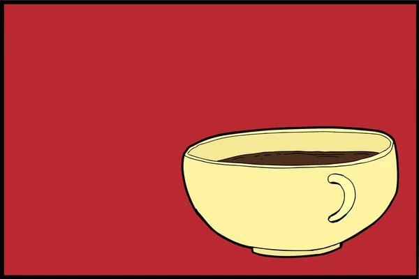 Tasse à café simple sur rouge — Image vectorielle