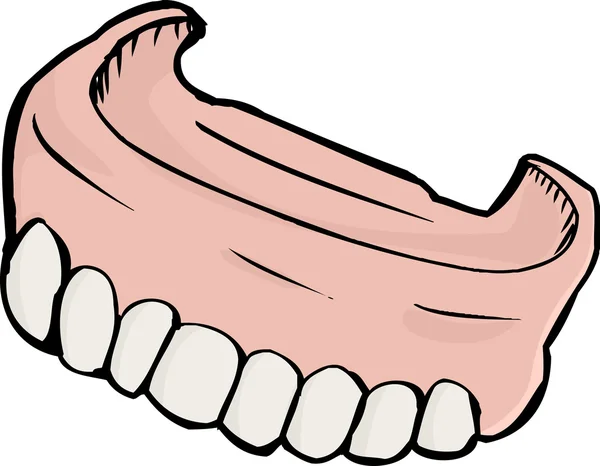 Primer plano de las prótesis dentales — Archivo Imágenes Vectoriales