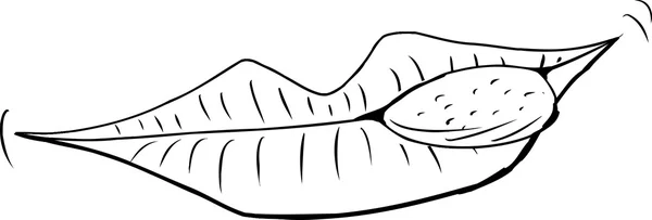 Delineato leccare labbra cartone animato — Vettoriale Stock