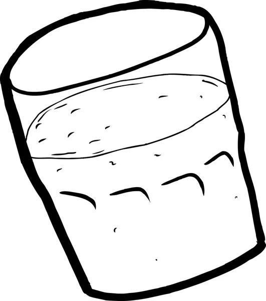 Full Drinking Glass Outline — Stock Vector