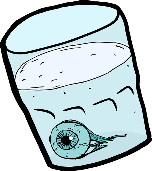 Eyeball in Isolated Cup of Water — Stock Vector