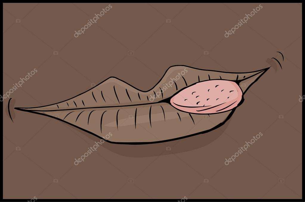 Licking Lips Cartoon — Stock Vector © theblackrhino 85515946