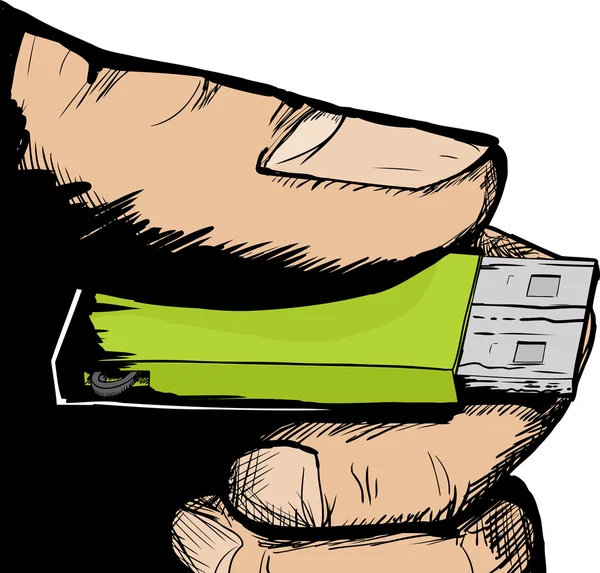 Mão Segurando USB Thumbdrive —  Vetores de Stock