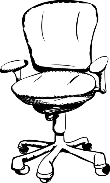 Ergonomik görev sandalye özetlenen — Stok Vektör