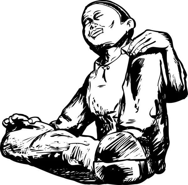 Skissera av mediterar Person Royaltyfria Stockvektorer