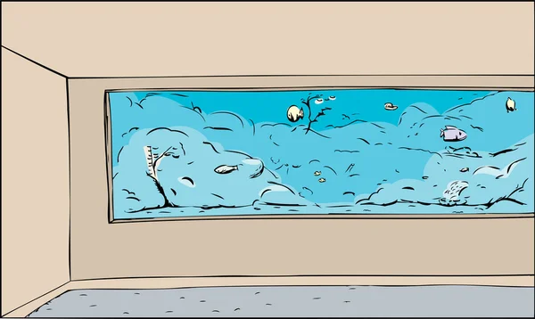 Aquarium kamer met volle brandstoftank — Stockvector
