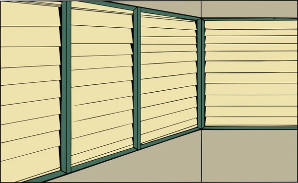 Persianas cerradas en ventanas en la habitación — Archivo Imágenes Vectoriales