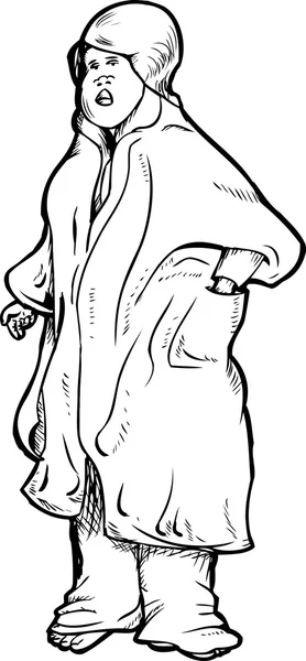 Femme fatiguée à Robe — Image vectorielle
