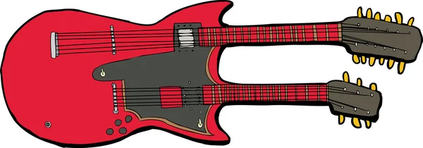 Her iki tarafı elektro gitar — Stok Vektör
