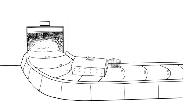逃出宠物在行李认领处 — 图库矢量图片