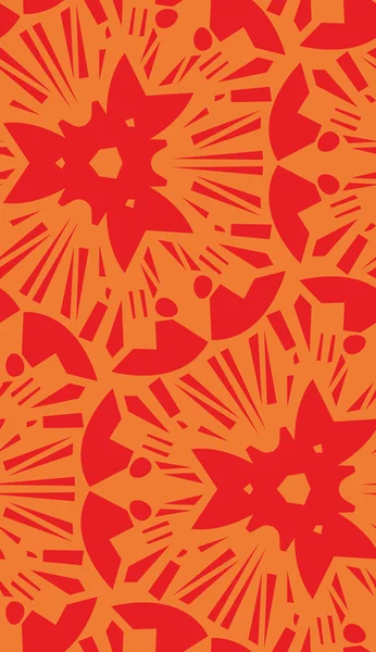 Orange Starburst Repeating Pattern — Stock Vector