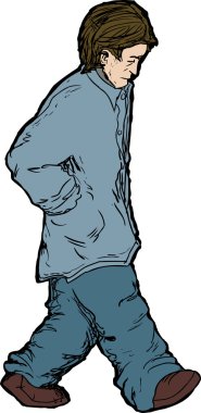 üzgün adam yürüyor