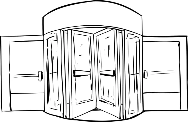 Обрисованный задний план вращающейся двери — стоковый вектор