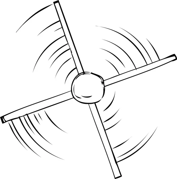Légcsavar Spinning körvonalát — Stock Vector