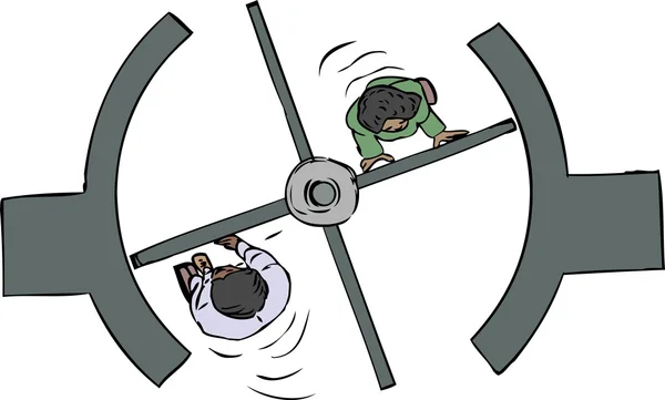 Top Down of Revolving Door Stock Illustration