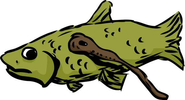 七鳃鳗吃一条鱼 — 图库矢量图片