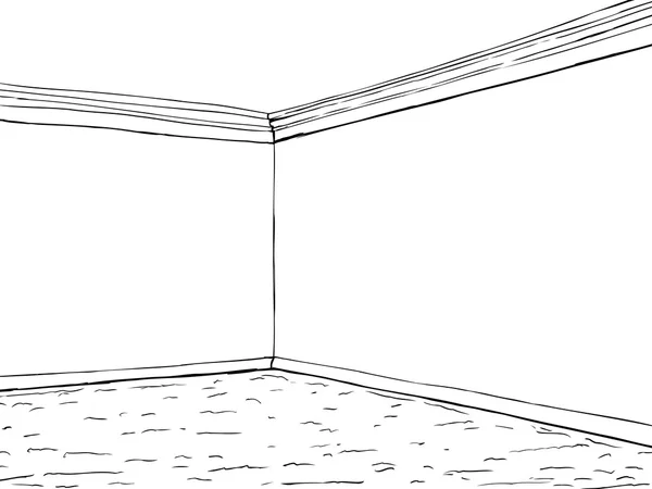カーペットと空の部屋コーナー — ストックベクタ