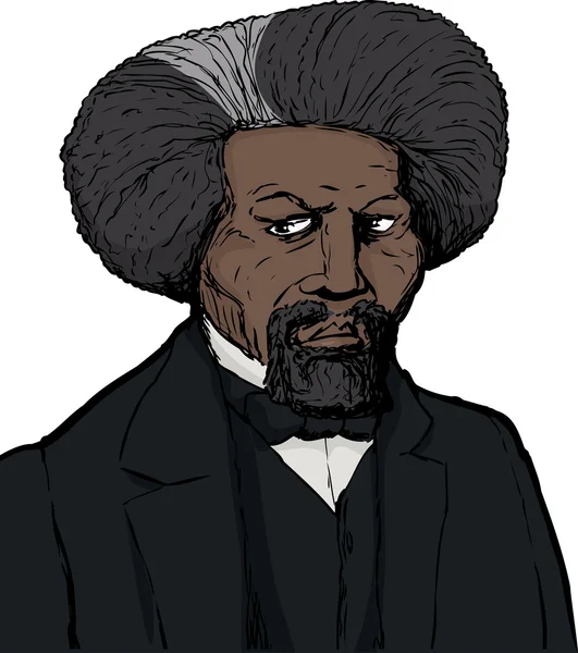 Frederick Douglass Sketch in Color Over White — Stock Vector