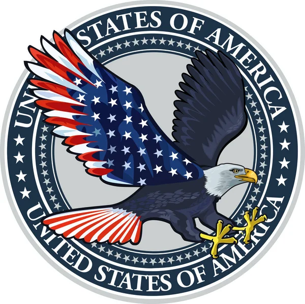 アメリカ国旗の鷲 — ストックベクタ