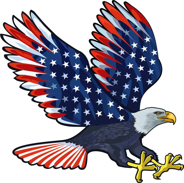 Amerikan bayraklı Amerikan kartalı