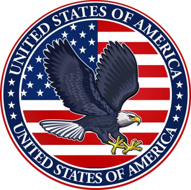Amerikan bayraklı Amerikan kartalı