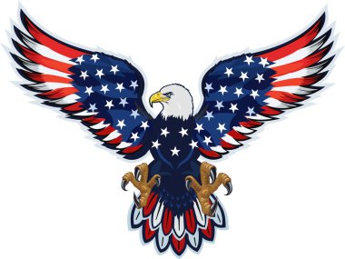 Amerikan bayraklı Amerikan kartalı