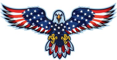 Amerikan bayraklı Amerikan kartalı