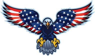 Amerikan bayraklı Amerikan kartalı