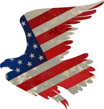Amerikan bayraklı Amerikan kartalı