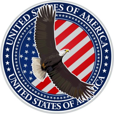 Amerikan bayraklı Amerikan kartalı