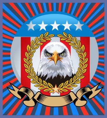 Amerikan bayraklı Amerikan kartalı