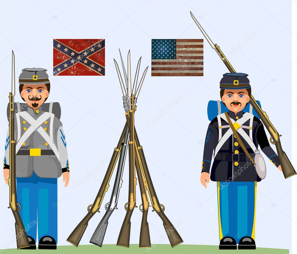 Soldiers of civil war in USA