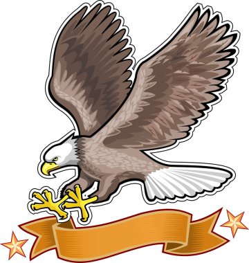 Amerikan bayraklı Amerikan kartalı