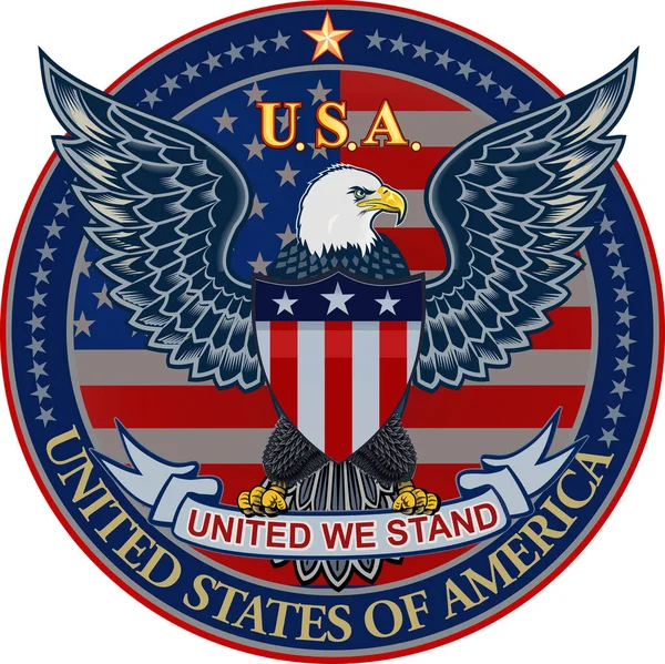 Amerikan bayraklı Amerikan kartalı