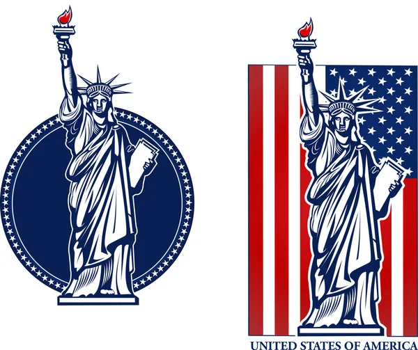 Vrijheidsbeeld New York Amerikaans Symbool — Stockvector