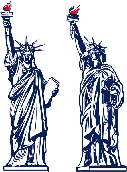 Vrijheidsbeeld New York Amerikaans Symbool — Stockvector