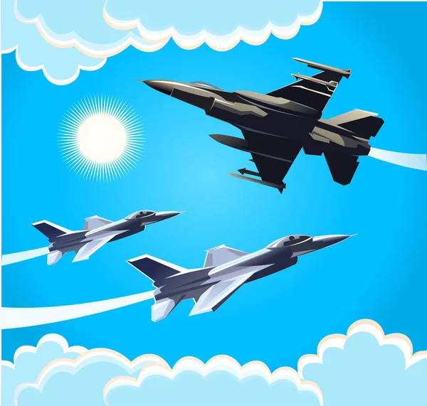 Avion Militaire Vol — Image vectorielle