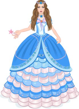 Mavi elbiseli güzel prenses.