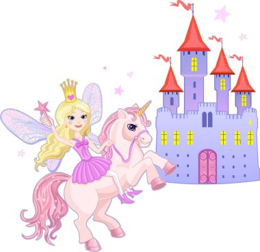Peri masalı küçük pembe midilli