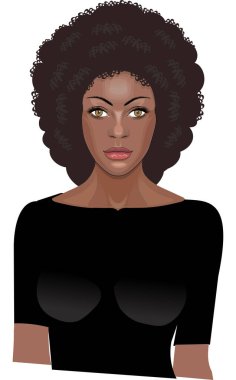 Güzel siyah kadın portresi.