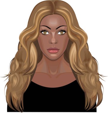 Güzel siyah kadın portresi.