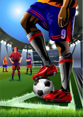 Futbolcu topa vurmaya hazırlanıyor.. 