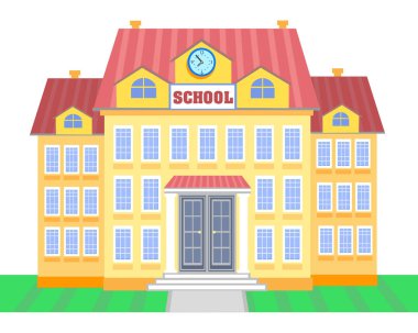 Okul binası. Okula geri dön.