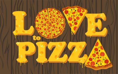 Lezzetli biberli pizza ve yemek malzemeleri domates fesleğeni.