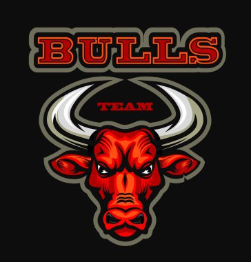 Güçlü, sağlıklı ve geniş pazılı bir boğa. Kızgın Kızıl Boğa 'nın çizimi 