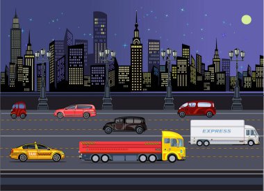 Gece Kasabasında Arabalar