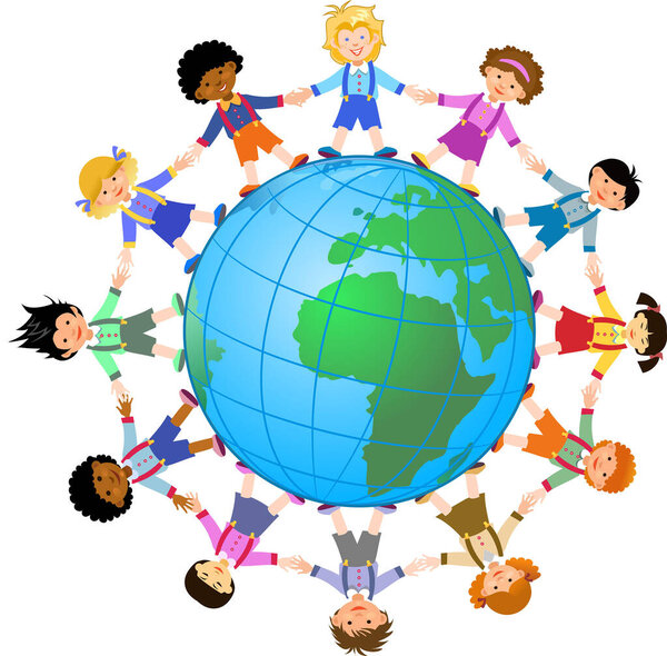 Дети всего мира. Дети держатся за руки