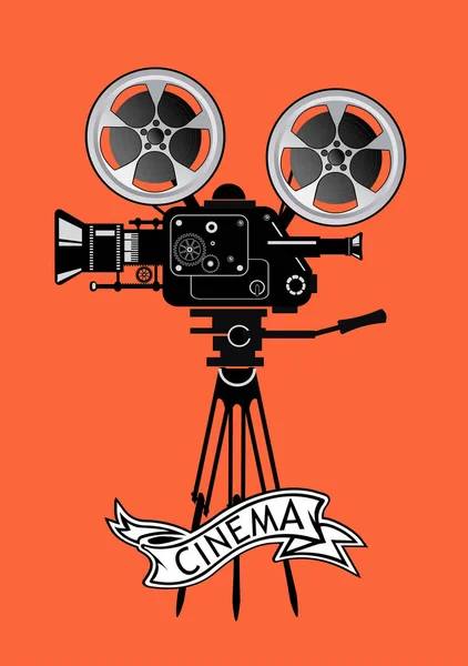 Caméra Film Avec Bobines Film — Image vectorielle