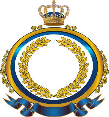 Kraliyet Altın Taç Dekoratif Vektör Çerçevesi